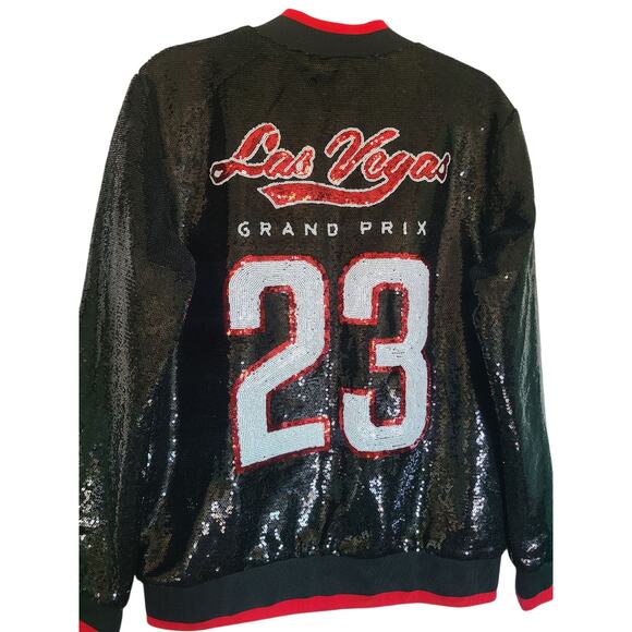 Formula 1 LVGP 2023 Sequin Bomber Jacket Black/Red Size Small NWT - Picture 8 of 8